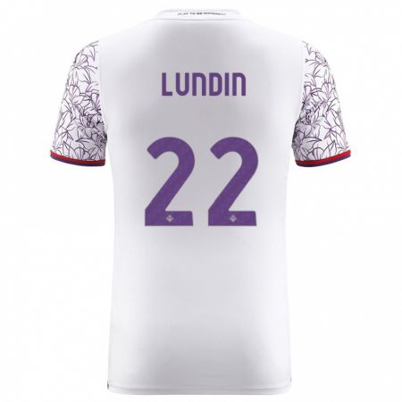 Kandiny Kinder Karin Lundin #22 Weiß Auswärtstrikot Trikot 2023/24 T-Shirt