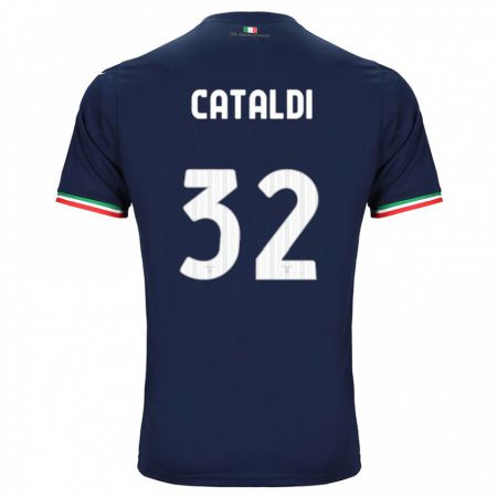 Kandiny Kinder Danilo Cataldi #32 Marine Auswärtstrikot Trikot 2023/24 T-Shirt