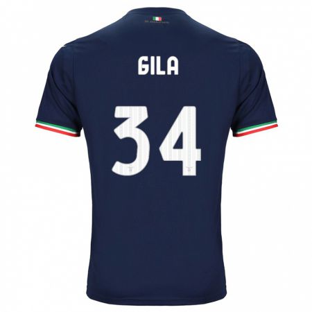 Kandiny Kinder Mario Gila #34 Marine Auswärtstrikot Trikot 2023/24 T-Shirt