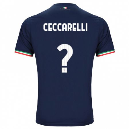 Kandiny Kinder Alessandro Ceccarelli #0 Marine Auswärtstrikot Trikot 2023/24 T-Shirt