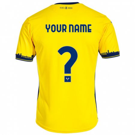 Kandiny Kinder Ihren Namen #0 Gelb Auswärtstrikot Trikot 2023/24 T-Shirt