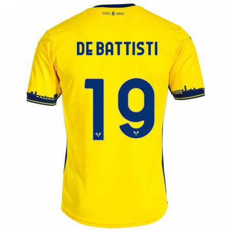 Kandiny Kinder Davide De Battisti #19 Gelb Auswärtstrikot Trikot 2023/24 T-Shirt