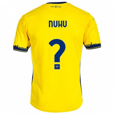 Kandiny Kinder Obed Nuhu #0 Gelb Auswärtstrikot Trikot 2023/24 T-Shirt