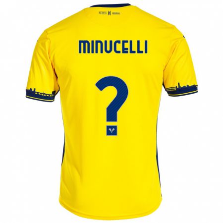 Kandiny Kinder Enrico Minucelli #0 Gelb Auswärtstrikot Trikot 2023/24 T-Shirt