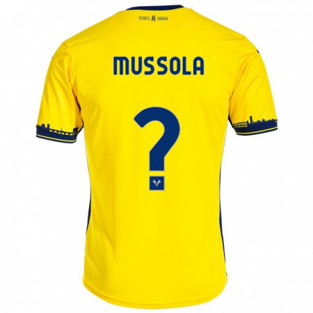 Kandiny Kinder Matteo Mussola #0 Gelb Auswärtstrikot Trikot 2023/24 T-Shirt