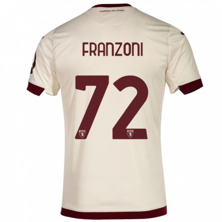 Kandiny Kinder Nicolò Franzoni #72 Sekt Auswärtstrikot Trikot 2023/24 T-Shirt