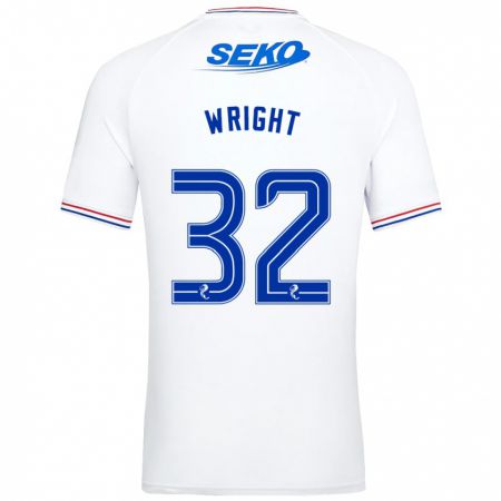 Kandiny Kinder Kieran Wright #32 Weiß Auswärtstrikot Trikot 2023/24 T-Shirt