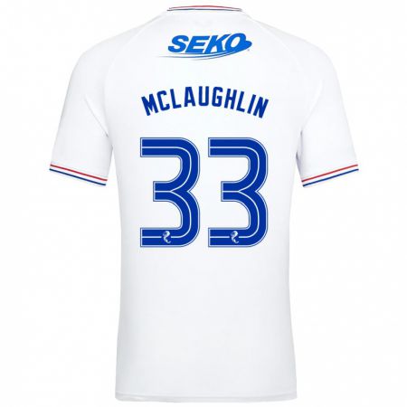 Kandiny Kinder Jon Mclaughlin #33 Weiß Auswärtstrikot Trikot 2023/24 T-Shirt