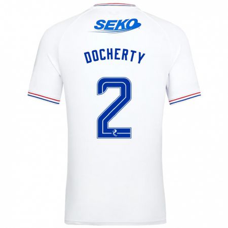 Kandiny Kinder Nicola Docherty #2 Weiß Auswärtstrikot Trikot 2023/24 T-Shirt