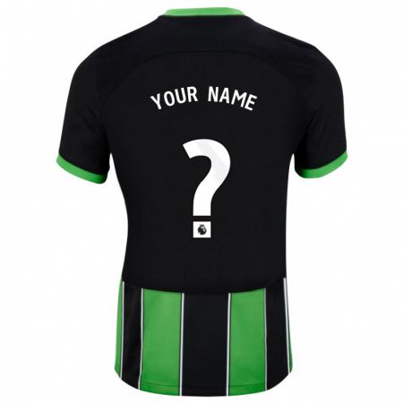 Kandiny Kinder Ihren Namen #0 Schwarz Grün Auswärtstrikot Trikot 2023/24 T-Shirt