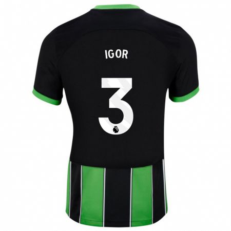 Kandiny Kinder Igor #3 Schwarz Grün Auswärtstrikot Trikot 2023/24 T-Shirt