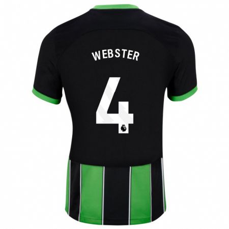 Kandiny Kinder Adam Webster #4 Schwarz Grün Auswärtstrikot Trikot 2023/24 T-Shirt