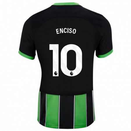Kandiny Kinder Julio Enciso #10 Schwarz Grün Auswärtstrikot Trikot 2023/24 T-Shirt