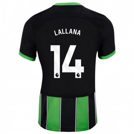 Kandiny Kinder Adam Lallana #14 Schwarz Grün Auswärtstrikot Trikot 2023/24 T-Shirt