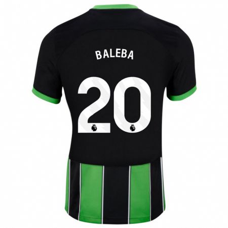 Kandiny Kinder Carlos Baleba #20 Schwarz Grün Auswärtstrikot Trikot 2023/24 T-Shirt
