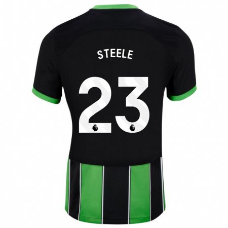 Kandiny Kinder Jason Steele #23 Schwarz Grün Auswärtstrikot Trikot 2023/24 T-Shirt