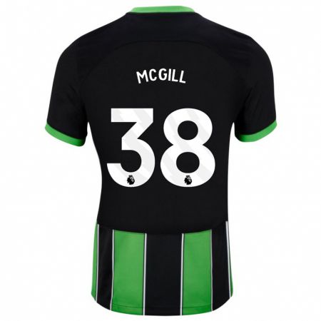 Kandiny Kinder Tom Mcgill #38 Schwarz Grün Auswärtstrikot Trikot 2023/24 T-Shirt
