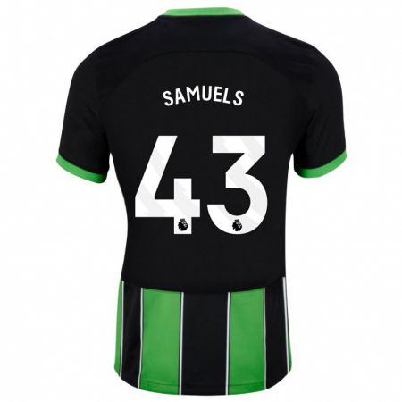 Kandiny Kinder Imari Samuels #43 Schwarz Grün Auswärtstrikot Trikot 2023/24 T-Shirt