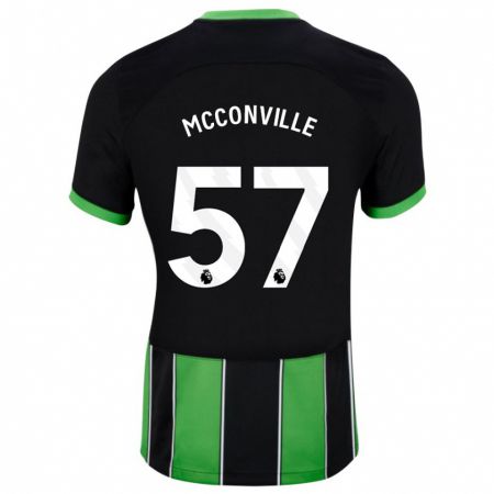 Kandiny Kinder Ruairi Mcconville #57 Schwarz Grün Auswärtstrikot Trikot 2023/24 T-Shirt