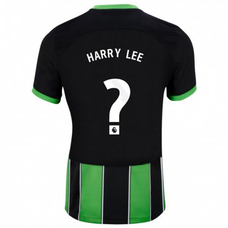 Kandiny Kinder Harry Lee #0 Schwarz Grün Auswärtstrikot Trikot 2023/24 T-Shirt
