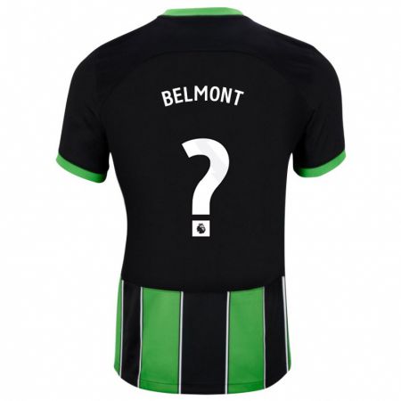 Kandiny Kinder Joe Belmont #0 Schwarz Grün Auswärtstrikot Trikot 2023/24 T-Shirt