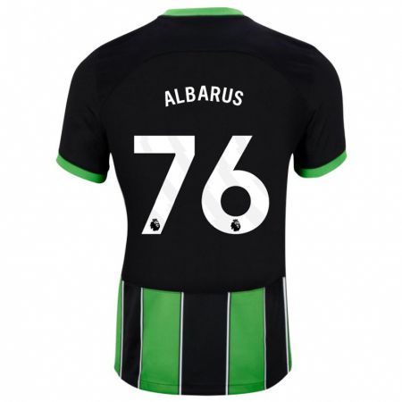 Kandiny Kinder Zane Albarus #76 Schwarz Grün Auswärtstrikot Trikot 2023/24 T-Shirt
