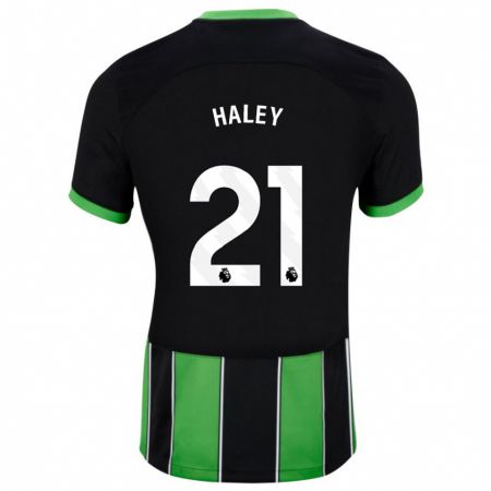 Kandiny Kinder Madison Haley #21 Schwarz Grün Auswärtstrikot Trikot 2023/24 T-Shirt