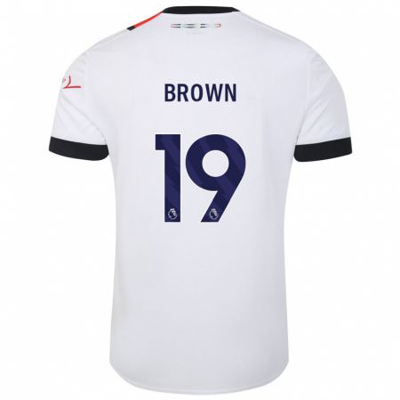 Kandiny Kinder Jacob Brown #19 Weiß Auswärtstrikot Trikot 2023/24 T-Shirt