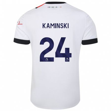 Kandiny Kinder Thomas Kaminski #24 Weiß Auswärtstrikot Trikot 2023/24 T-Shirt