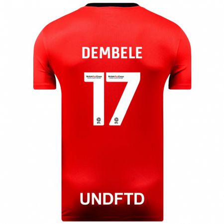 Kandiny Kinder Siriki Dembélé #17 Rot Auswärtstrikot Trikot 2023/24 T-Shirt