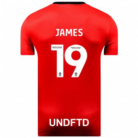 Kandiny Kinder Jordan James #19 Rot Auswärtstrikot Trikot 2023/24 T-Shirt
