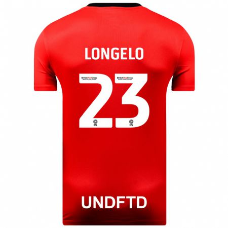 Kandiny Kinder Emmanuel Longelo #23 Rot Auswärtstrikot Trikot 2023/24 T-Shirt