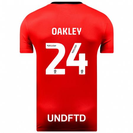 Kandiny Kinder Marcel Oakley #24 Rot Auswärtstrikot Trikot 2023/24 T-Shirt