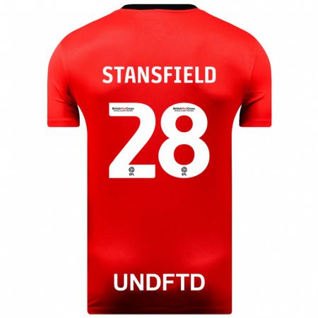 Kandiny Kinder Jay Stansfield #28 Rot Auswärtstrikot Trikot 2023/24 T-Shirt