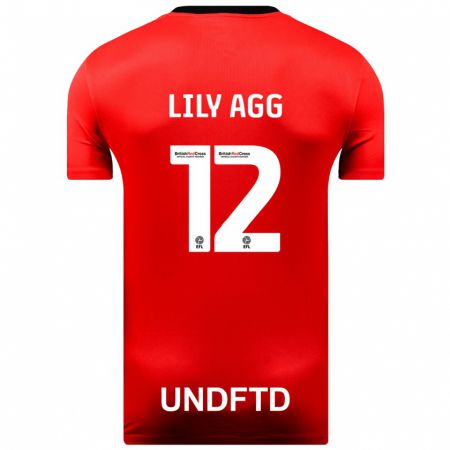 Kandiny Kinder Lily Agg #12 Rot Auswärtstrikot Trikot 2023/24 T-Shirt