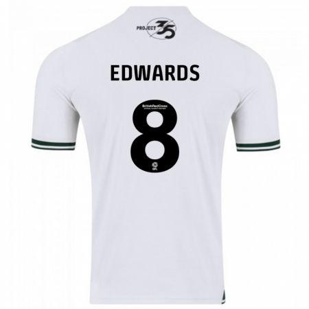 Kandiny Kinder Joe Edwards #8 Weiß Auswärtstrikot Trikot 2023/24 T-Shirt