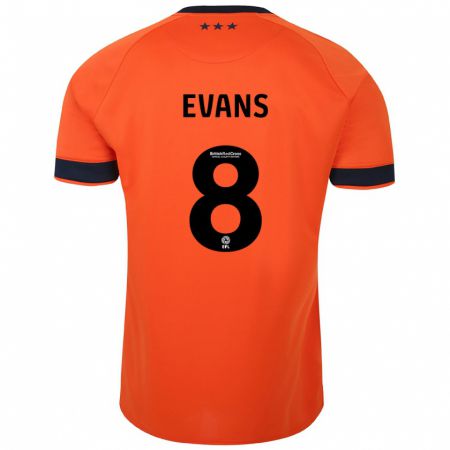 Kandiny Kinder Lee Evans #8 Orangefarben Auswärtstrikot Trikot 2023/24 T-Shirt