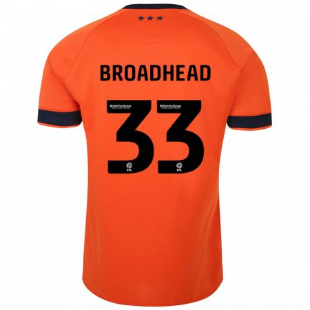 Kandiny Kinder Nathan Broadhead #33 Orangefarben Auswärtstrikot Trikot 2023/24 T-Shirt