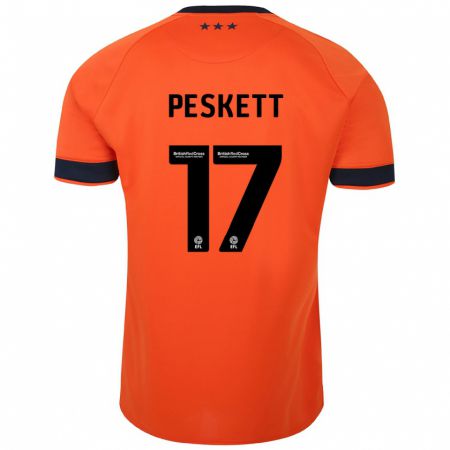 Kandiny Kinder Sophie Peskett #17 Orangefarben Auswärtstrikot Trikot 2023/24 T-Shirt
