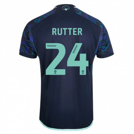 Kandiny Kinder Georginio Rutter #24 Blau Auswärtstrikot Trikot 2023/24 T-Shirt