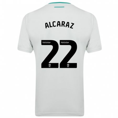 Kandiny Kinder Carlos Alcaraz #22 Weiß Auswärtstrikot Trikot 2023/24 T-Shirt