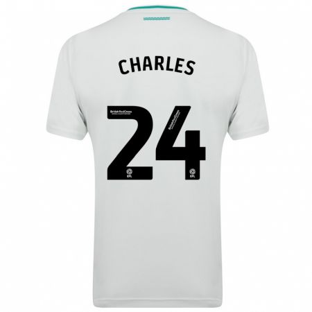 Kandiny Kinder Shea Charles #24 Weiß Auswärtstrikot Trikot 2023/24 T-Shirt