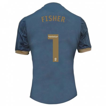 Kandiny Kinder Andy Fisher #1 Dunkles Blaugrün Auswärtstrikot Trikot 2023/24 T-Shirt