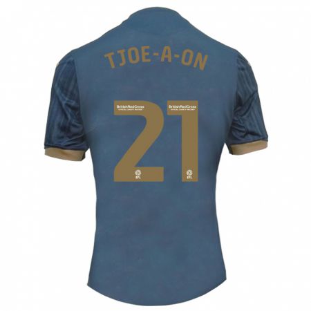Kandiny Kinder Nathan Tjoe-A-On #21 Dunkles Blaugrün Auswärtstrikot Trikot 2023/24 T-Shirt
