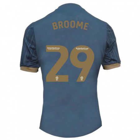 Kandiny Kinder Nathan Broome #29 Dunkles Blaugrün Auswärtstrikot Trikot 2023/24 T-Shirt