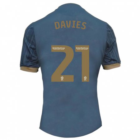 Kandiny Kinder Laura Davies #21 Dunkles Blaugrün Auswärtstrikot Trikot 2023/24 T-Shirt