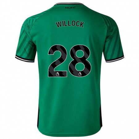 Kandiny Kinder Joe Willock #28 Grün Auswärtstrikot Trikot 2023/24 T-Shirt