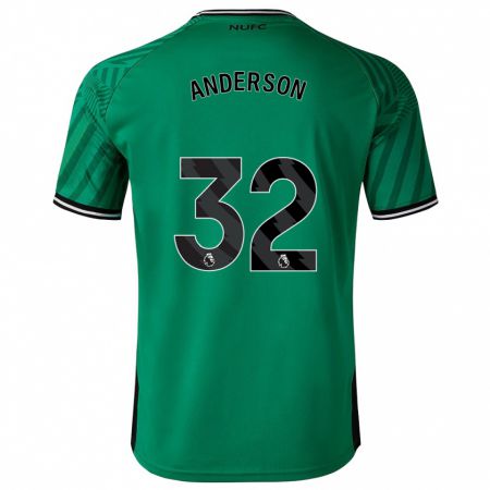 Kandiny Kinder Elliot Anderson #32 Grün Auswärtstrikot Trikot 2023/24 T-Shirt