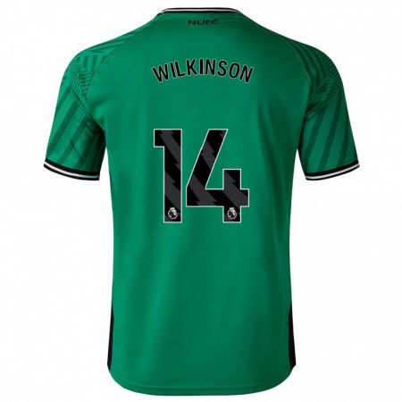 Kandiny Kinder Sharna Wilkinson #14 Grün Auswärtstrikot Trikot 2023/24 T-Shirt