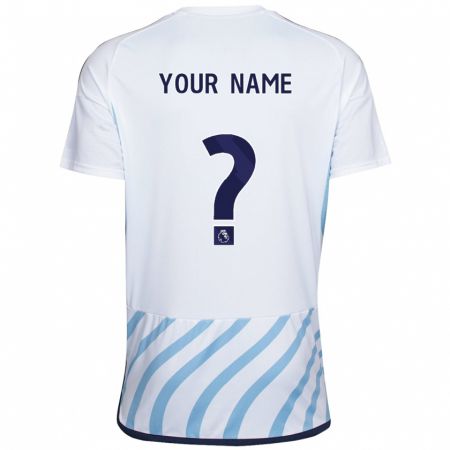 Kandiny Kinder Ihren Namen #0 Weiß Blau Auswärtstrikot Trikot 2023/24 T-Shirt